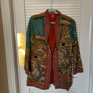 Beaded long jacket